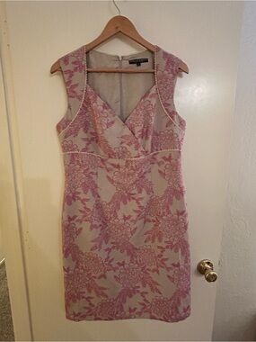 🍓2 for $20 dress sale🍓 Isabella DeMarco Pink Floral Jacquard Sheath Midi Dress
